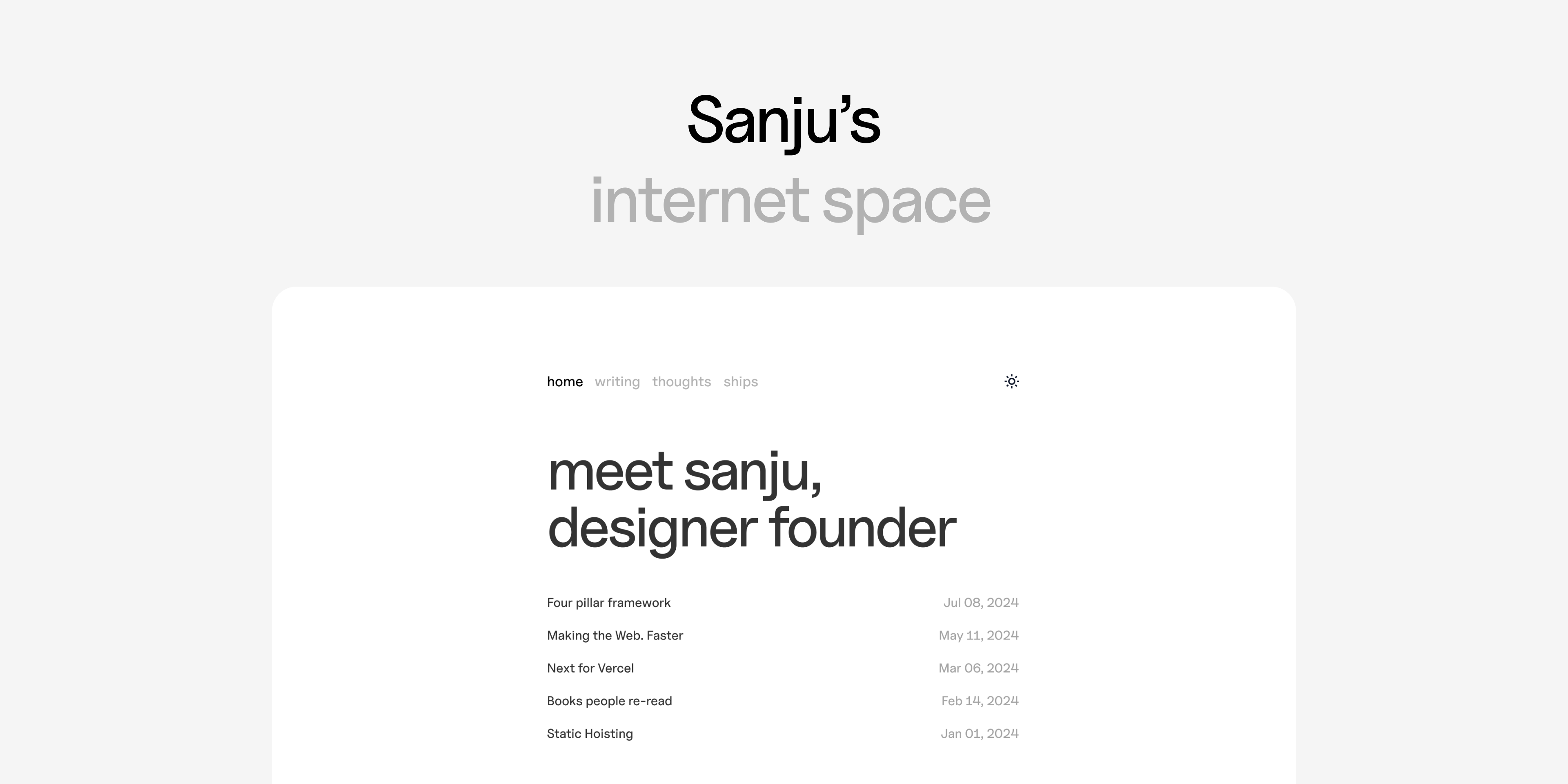Sanju's – internet space